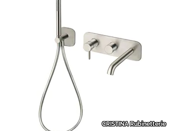 IX CRIIX102 - Wall-mounted single handle bathtub tap with hand shower _ CRISTINA Rubinetterie