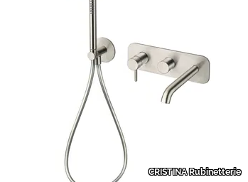 IX CRIIX103 - Wall-mounted single handle bathtub tap with hand shower _ CRISTINA Rubinetterie