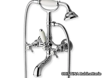 LONDRA CRILD100 - 2 hole wall-mounted bathtub mixer with hand shower _ CRISTINA Rubinetterie