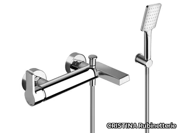 OMEGA CRIOG180 - Wall-mounted bathtub mixer with hand shower _ CRISTINA Rubinetterie