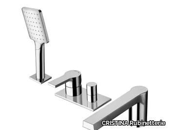 OMEGA CRIOG121 - Deck mounted single handle bathtub tap with hand shower _ CRISTINA Rubinetterie