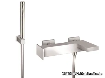 TABULA CRITA100 - Wall-mounted bathtub mixer with hand shower _ CRISTINA Rubinetterie