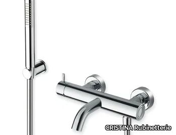 TRICOLORE VERDE CRITV180 - 3 hole wall-mounted bathtub mixer with hand shower _ CRISTINA Rubinetterie