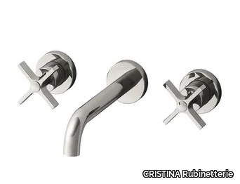 CROSS ROAD CRICR942 - Wall-mounted washbasin mixer with individual rosettes _ CRISTINA Rubinetterie