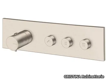 CRIXX613 - Thermostatic stainless steel shower mixer with plate _ CRISTINA Rubinetterie