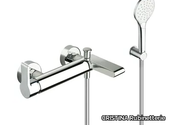 DELTA CRIDE180 - Wall-mounted bathtub mixer with hand shower _ CRISTINA Rubinetterie