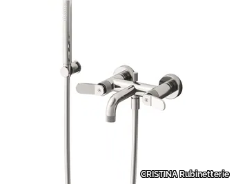 EAST SIDE CRIES180 - Wall-mounted bathtub mixer with hand shower _ CRISTINA Rubinetterie