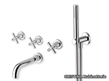 EXCLUSIVE CRIEV111 - Wall-mounted bathtub set with hand shower _ CRISTINA Rubinetterie