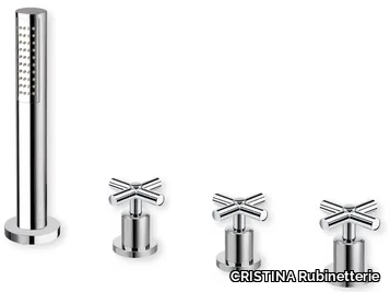 EXCLUSIVE CRIEV122 - Deck mounted bathtub tap with hand shower _ CRISTINA Rubinetterie