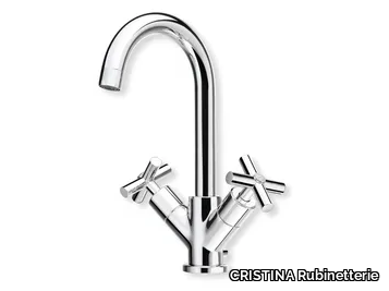 EXCLUSIVE CRIEV226 - 1 hole metal washbasin mixer with individual rosettes _ CRISTINA Rubinetterie