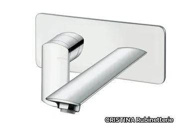 PROFILO CRIPF258 - Wall-mounted single handle washbasin mixer with plate _ CRISTINA Rubinetterie