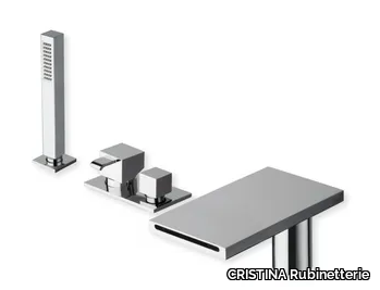 QUADRI CRIQM181 - Deck mounted waterfall bathtub tap with hand shower _ CRISTINA Rubinetterie