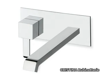 QUADRI CRIQM258 - Wall-mounted single handle washbasin mixer with plate _ CRISTINA Rubinetterie