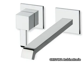 QUADRI CRIQM259 - 2 hole single handle washbasin mixer with plate _ CRISTINA Rubinetterie