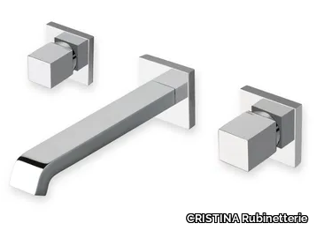 QUADRI CRIQD942 - Wall-mounted washbasin mixer with individual rosettes without waste _ CRISTINA Rubinetterie