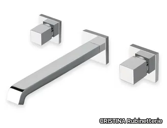 QUADRI CRIQD943 - Wall-mounted washbasin mixer with individual rosettes without waste _ CRISTINA Rubinetterie