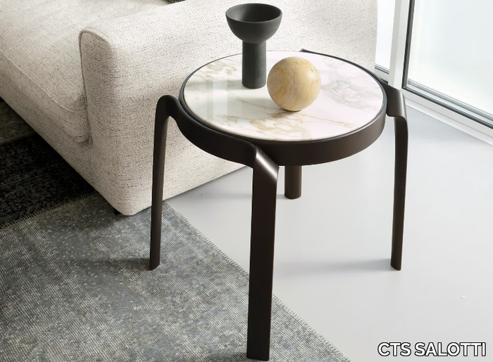 TAPE - Round wooden coffee table and porcelain stoneware top _ CTS SALOTTI