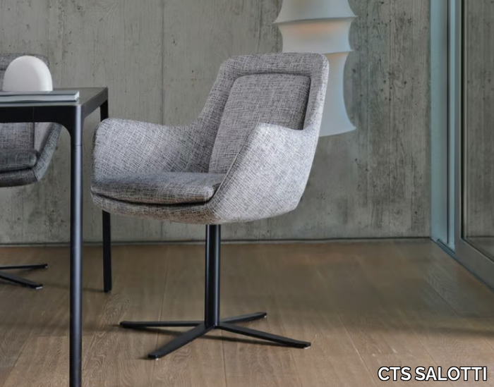 ARIEL - Swivel with 4-spoke base fabric chair _ CTS SALOTTI