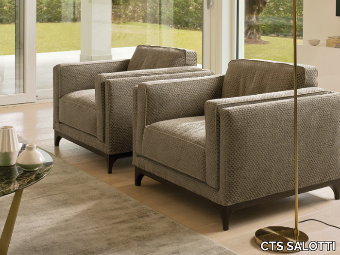 TIME - Fabric armchair with armrests _ CTS SALOTTI