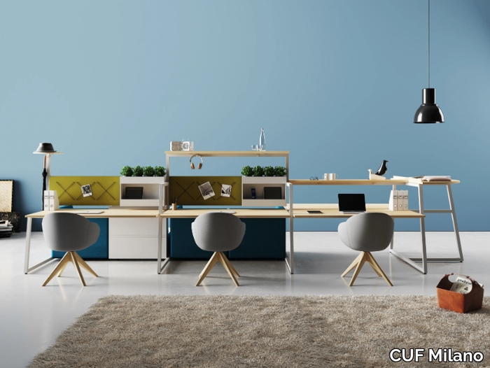 FUSION - Workstation with high meeting table and lounge system _ CUF Milano