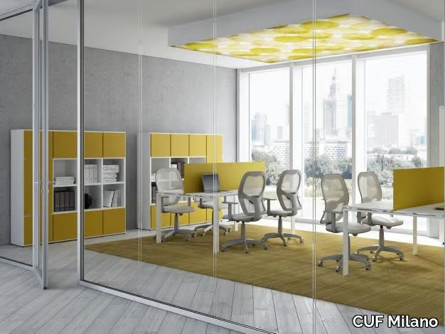 AQUARIUS DUO - Acoustic glass office partition _ CUF Milano