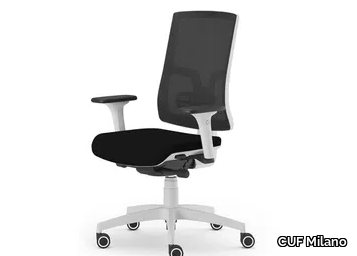 ORIA WHITE RETE - Height-adjustable swivel office chair with 5-Spoke base _ CUF Milano