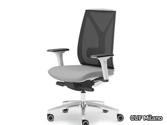 VELIA RETE WHITE - Swivel office chair with armrests _ CUF Milano