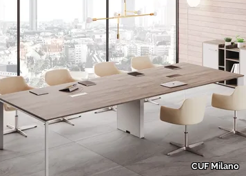 BRAMANTE - Rectangular meeting table with cable management _ CUF Milano