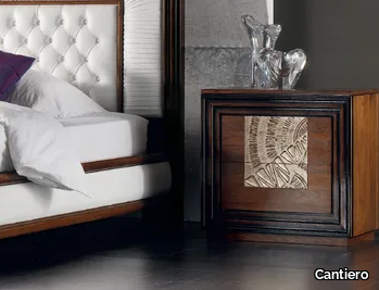 ÉTOILE NIGHT - Silver leaf bedside table with drawers _ Cantiero