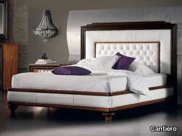 ÉTOILE NIGHT - Leather double bed with upholstered headboard _ Cantiero