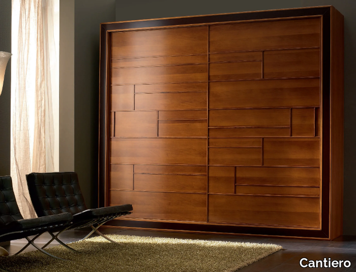 ELETTRA NIGHT - Walnut wardrobe with sliding doors _ Cantiero