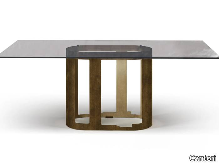 OASI - Rectangular glass and steel table _ Cantori