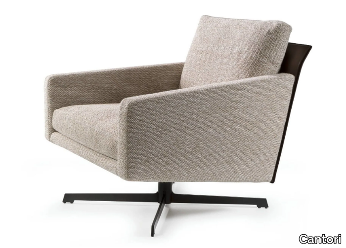 SHARON - Swivel fabric armchair with armrests with 4-spoke base _ Cantori