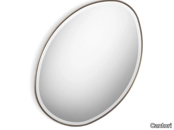 STONE - Oval wall-mounted framed iron mirror _ Cantori