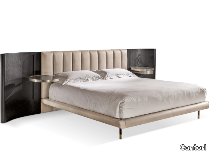 MIRAGE - Upholstered leather bed _ Cantori