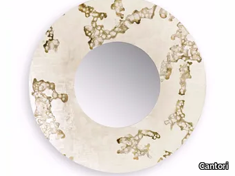 AFRICA FLOWING - Round wall-mounted framed mirror _ Cantori