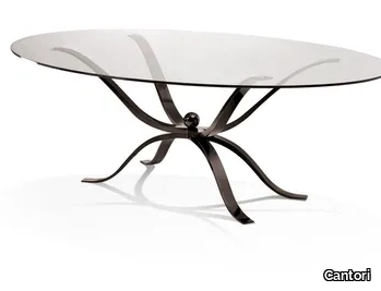 ATLANTE - Oval glass table _ Cantori