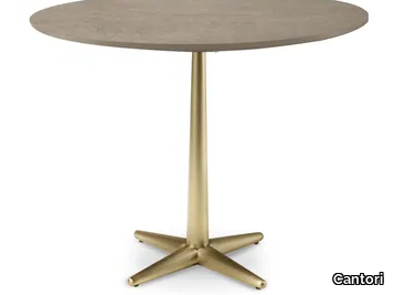 CITY - Round wooden table with 4-star base _ Cantori