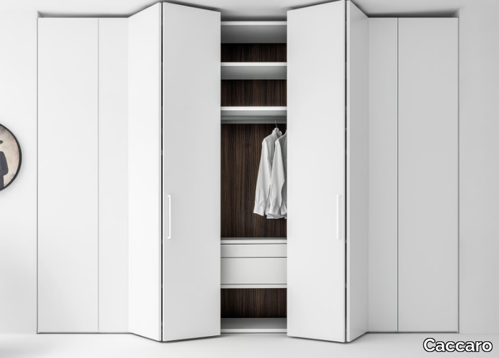 CORE - Sectional lacquered wardrobe with folding doors _ Caccaro