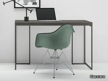 POLY - Wooden desk with metal legs _ Caccaro