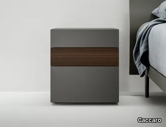 FILNOX - Rectangular wooden bedside table with drawers _ Caccaro