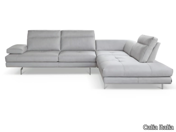 TOBY WING - Tufted corner 7 seater leather sofa _ Calia Italia