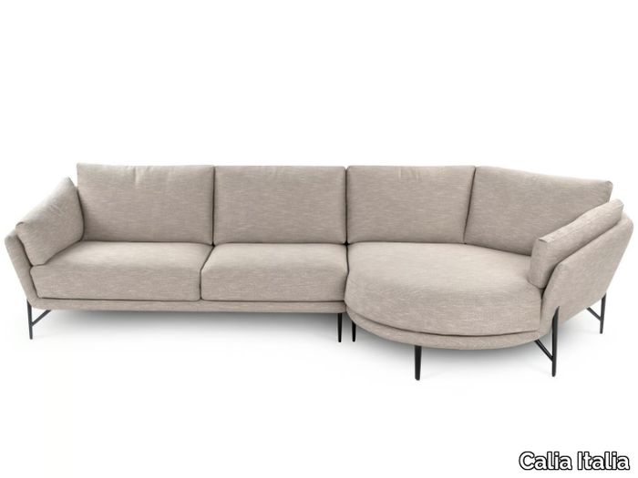 VENERE - Fabric sofa with chaise longue with removable cover _ Calia Italia