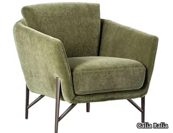 VENERE - Velvet armchair with armrests with removable cover _ Calia Italia