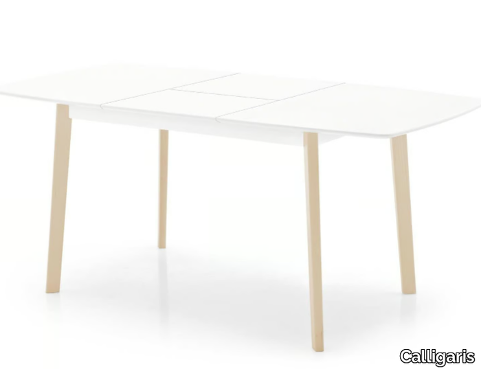 CREAM - Extending wooden kitchen table _ Calligaris