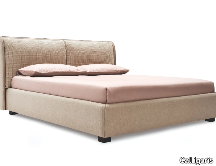 DOLLY - Microfiber double bed with upholstered headboard _ Calligaris