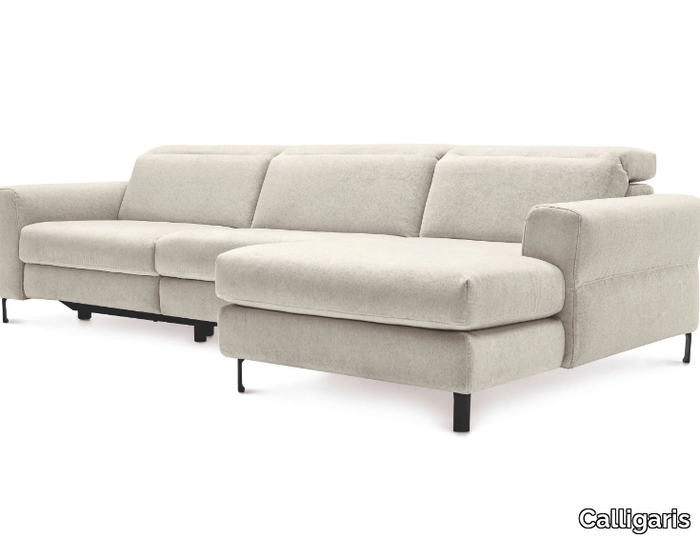 NORMA - Recliner fabric sofa with chaise longue _ Calligaris