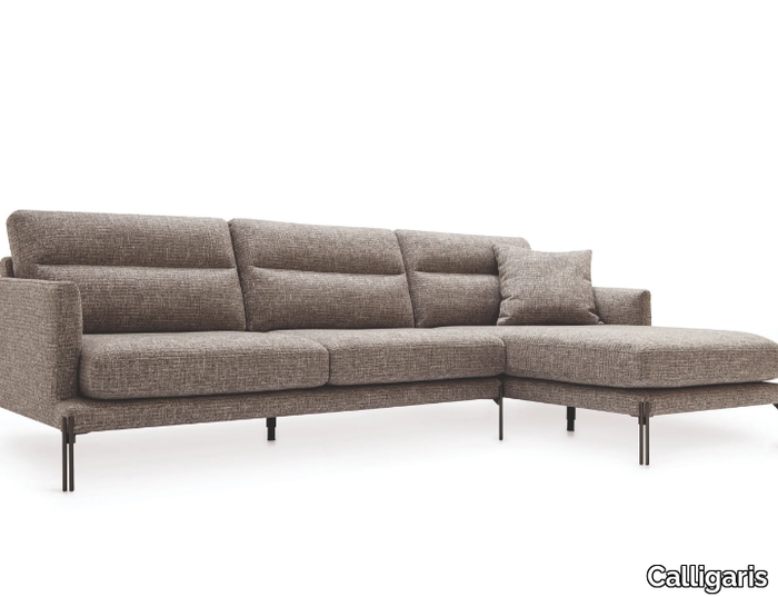 TWIN - Fabric sofa with chaise longue _ Calligaris