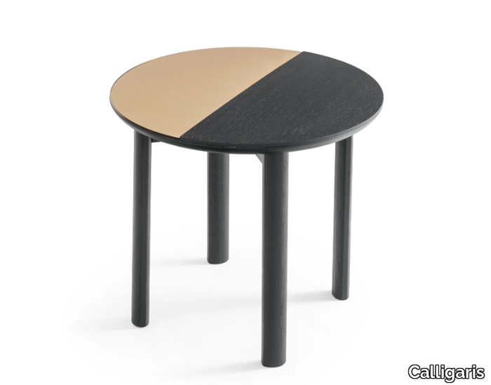 BAM - Round wood veneer coffee table _ Calligaris