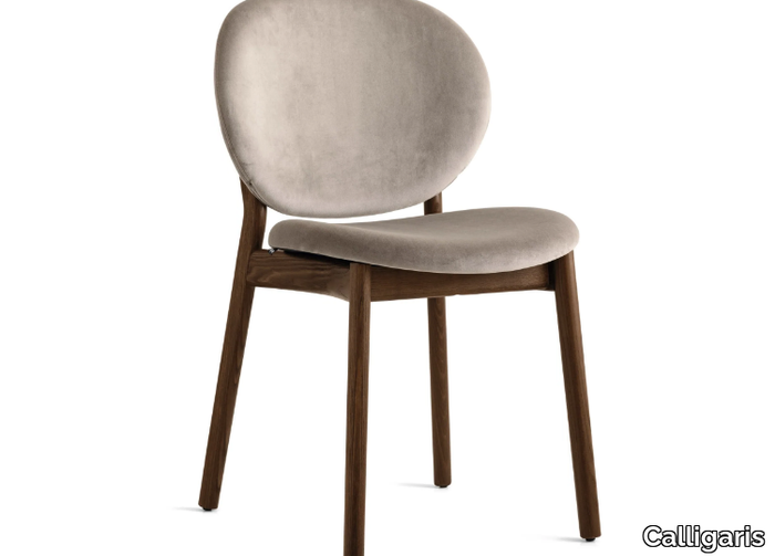 INES - Upholstered fabric chair with wooden structure _ Calligaris